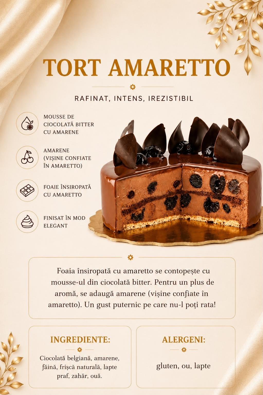 Tort Amaretto — Rafinat, intens, irezistibil
